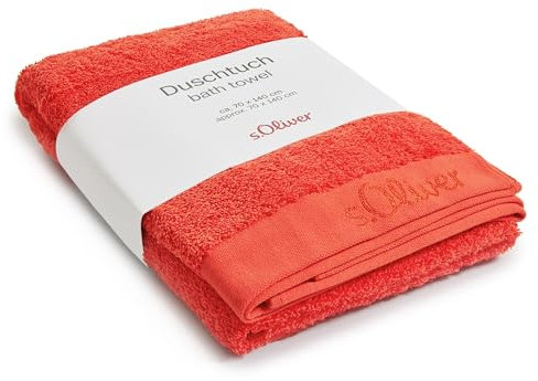 s.Oliver Duschtuch 70x140 cm - 100% Baumwolle, 600 g/m², weich & saugstark, Badetuch rot