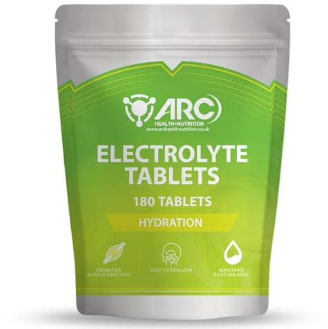 Electrolyte Complex Tablets – 180 Hydration Tablets with Sodium, Magnesium, Potassium, Calcium & Chloride – Electrolyte Supplement for Fasting, Keto & Sports Hydration – UK Made