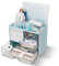 RISEMART Schreibtisch-Organizer mit 3 Schubladen, multifunktionaler Stifthalter für Schreibtisch, Schreibtisch-Organizer und Aufbewahrung mit 5 Fächern, Schreibtisch-Organizer für Büro, Zuhause-Blau