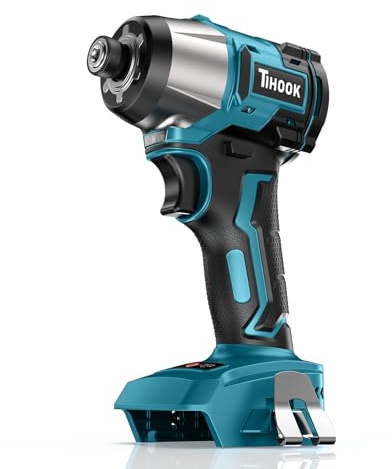 TIHOOK Electric Screw Driver for Makita 18V, 200Nm Brushless Cordless Screwdriver, 1/4 Impact Driver with LED Light, Variable Speeds Drill ​for Furniture Assembly, DIY, Automotive (NO Battery)