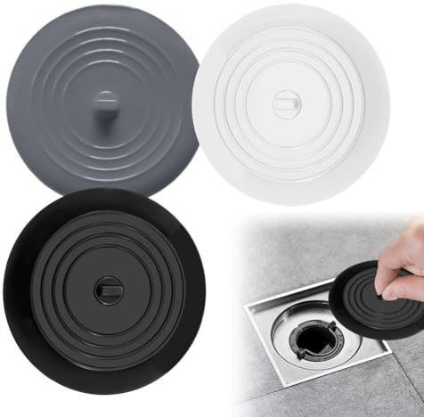 3 stycken dräneringspluggar silikon, universella pluggar för diskhon och handfat, avloppspluggar med sikt/uppsamlingssil, badkarsproppar för kök, badrum, dusch (45–42 mm)