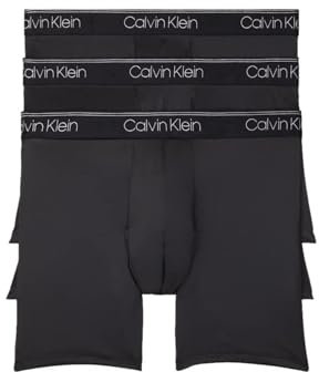 Calvin Klein Men's Micro Stretch 3-Pack Boxer Brief, 3 Black, L