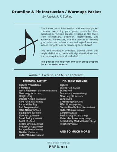 Drumline Instruction Packet & Warmup Book