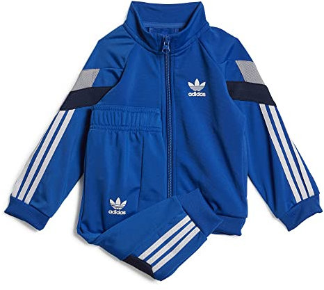 adidas Unisex Baby Tracksuit Gymnastikanzug, Blau/Grau/Weiß, 9-12 Monate