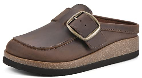 WHITE MOUNTAIN Women's Bueno Mule, Brown/Leather, 11 M