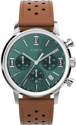 Timex Montre Chronographe pour Hommes avec Un Bracelet en Cuir Marlin