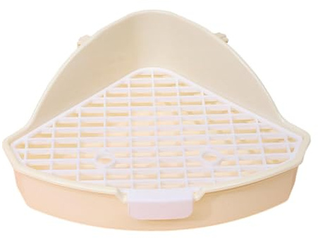 Milageto Litter Box Pet Toilet Anti Splashing Small Animals Litter Tray Potty Trainer for Ferrets Squirrel Rats Chinchillas, white