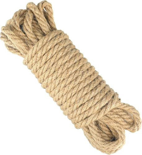 1mm 2mm 3mm 4mm 6mm 8mm 10mm Cuerda de Yute Natural marrón | Cuerda de Embalaje de Regalo, Cinta para Manualidades, Cuerda Decorativa para Embalaje, Cuerda rascador para Gatos Cuerda sisal (8mmx50m)