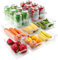 Pavlleen Kühlschrank Organizer 8 Set, Stapelbare Fridge Organizer Box, Speisekammer Vorratsbehälter Mit Griff, BPA-frei Küchen Organizer, Transparent Container for Fridge, Kitchens, Cabinets(4 Größen)
