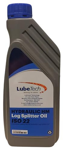 LUBETECH LOG SPLITTER OIL 1 LITRE, A HIGH SPECIFICATION ISO VG 22 HYDRAULIC LOG SPLITTER OIL UK MADE