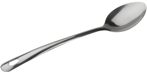 Cucchiaio da servizio in acciaio inox, resistente e durevole, ideale per servire alimenti e insalate in occasioni speciali.