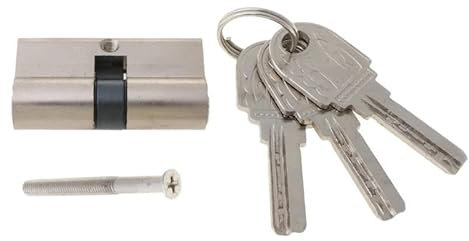 Bombin Cerradura Cerradura de puerta con cilindro, cerradura interior, cerradura de entrada antirrobo, cerradura de puerta de metal con 3 llaves, accesorios for puertas de casa Cerraduras Antibumping(
