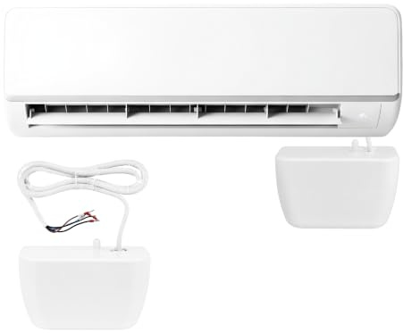 TECHZOCO Bomba de Condensados con deposito, Capacidad del Depósito 230 ml, ø tubo de salida de 6 mm, Rendimiento MAX 28 Kw, Voltaje 100-240V AC a 50/60 Hz, Dimensiónes 164 x 102 x 70 mm