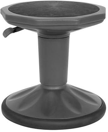 Flash Furniture Carter Adjustable Height Kids Active Stool - Flexible Gray Stool for Classroom and Home - Non-Skid Bottom - Rubberized Seat - 14 - 18 Seat Height