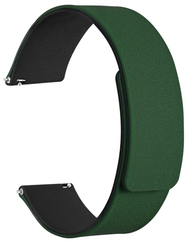 WOCCI 22mm Bracelet Montre Magnétique, Silicone Grain de Bois, Libération Rapide (Vert+Noir)
