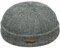 Sterkowski Docker Mütze | Harris Tweed Beanie Kappe für Herren und Frauen | Leon der Profi Cap, Fahrrad Mütze, Kapitänsmütze, Wintermütze Schwarz/Grau 57 cm