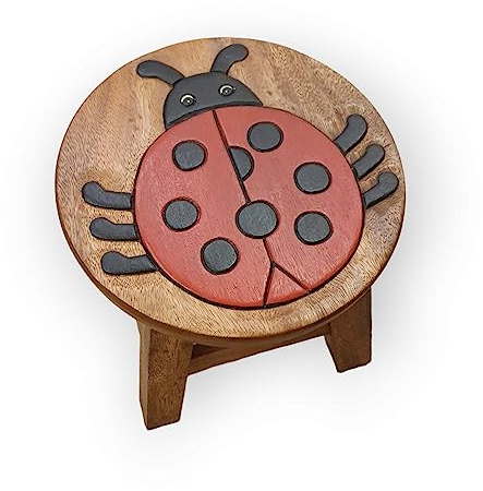 Kinaree Tabouret pour Enfant fabriqué à la Main - en Bois Massif Double entretoise