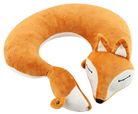 Fdit Reise-Nackenkissen, weiche Baumwolle, U-Form, Gesundheits-Nackenrolle, für Zuhause, Büro, Reisen, (braun)
