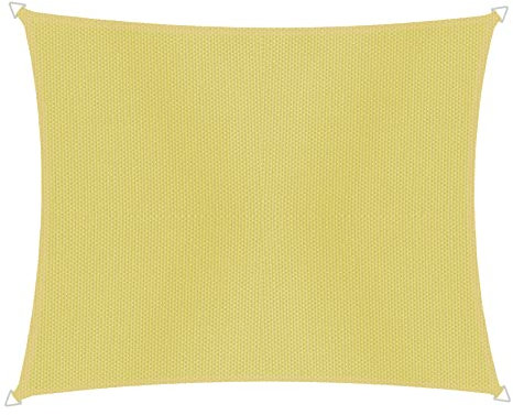 Windhager Sonnensegel Cannes Rechteck 3 x 4 m, Sonnenschutz für Garten & Terrasse, UV- und witterungsbeständig, gelb, 10745