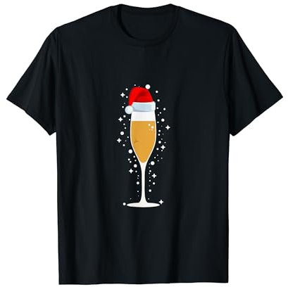 Coupe de champagne avec bouchon de noël T-Shirt