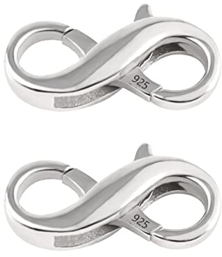 2pcs Double Opening Lobster Clasps, Sterling Silver, Ideal Necklace Connector and Bracelet Clasps, Perfect for DIY Jewelry Making, Bracelet and Necklace Extender