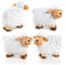 Logbuch-Verlag 4 kleine Schafe Ostern Deko Figuren weiße Schäfchen Bauernhof Tier Tischdeko kleines Ostergeschenk 6 cm