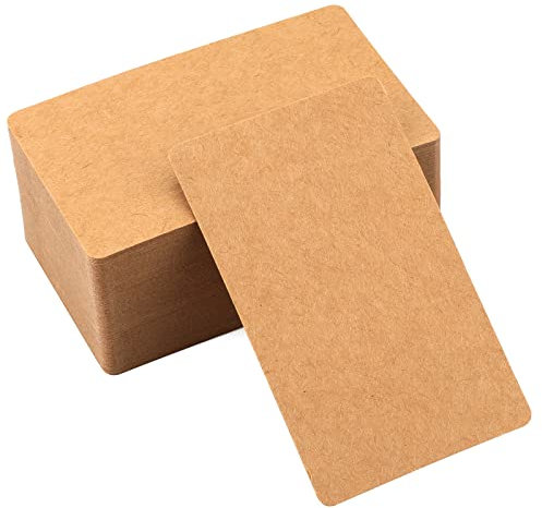 G2PLUS Blanko Papier Karten Braun - 100 STK Papierkarten Blanko - 88x54MM Kraftpapier Flash-Karten Visitenkarten für Nachrichten, DIY, als Geschenk