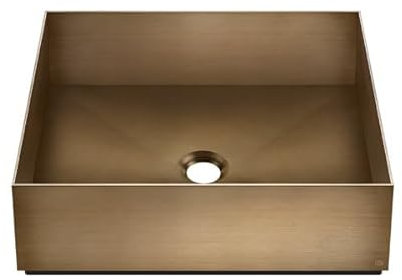 Gessi 316, Lavabo de sobremesa de acero inoxidable 400x400mm, 54605, Color: Bronce cálido cepillado PVD