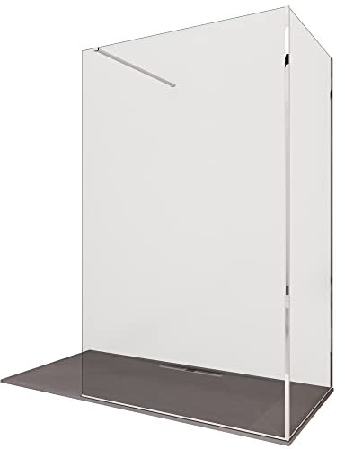 Zweiseitige transparente begehbare Duschwand ohne Profile H195 8 mm OSIRIDE - 70x70