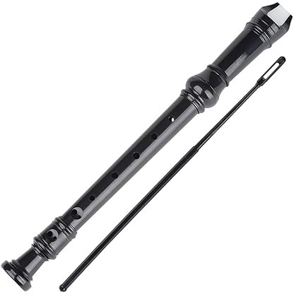 skola blockflöjt Klarinettblockflöjt Instrument Musikinstrument Flöjt Musikfingrar 8-håls Fingersättning Sopran (Color : Black)