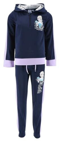 Disney Elsa Chandal para Niñas, Conjunto 2 Piezas para Niñas, Traje Deportivo Azul, Frozen Sudadera con Capucha y Pantalones, Tallas 3 a 8 Años (FR/ES, Edad, 8 años, Regular, Azul)