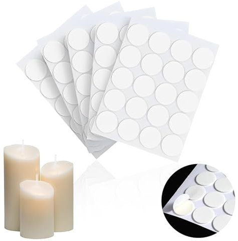 280 Stück Kerze Dochte Aufkleber, Dochtaufkleber, Kerze Docht Aufkleber Φ 2cm, Fest in Heißem Wachs Haften, Hitzebeständige Doppelseitige Aufkleber, für die Kerzenherstellung Basteln
