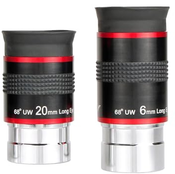 SVBONY 20mm Telescope Eyepiece 68 Degree Ultra Wide Angle, Bundle with Eyepiece 6mm