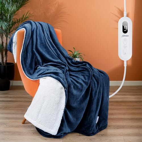 Olycism Manta Termica Electrica 130 * 160cm Manta Termica 9 Niveles De Calor y Temporizador De Apagado Automático De 10 Velocidades y Pantalla Led Mantas Electricas