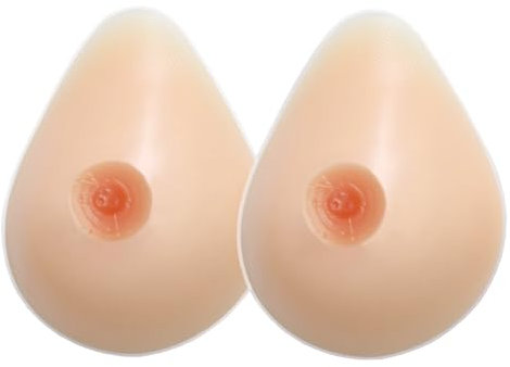 FESVINA Silicone Breast Forms Teardrop Crossdresser Fake Boobs Enhancer Mastectomy Bra Inserts Pads- C 800g/pair