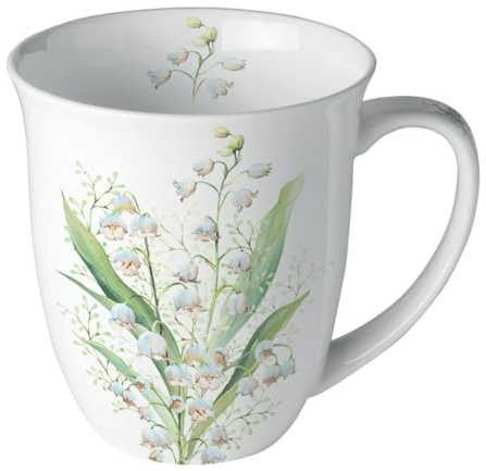 Ambiente kaffekopp tekopp mugg 0,4 l liljekonvalj fint ben Kina porslin blommor handtag kopp serie lily of the valley