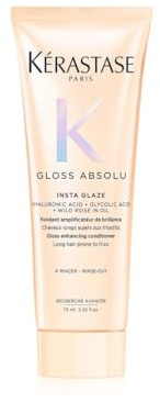 KÉRASTASE Gloss Absolu - Fondant Insta Glaze - Après-Shampoing Amplificateur de Brillance - Anti Frisottis - Acide Hyaluronique, Acide Glycolique & Rose Sauvage - Cheveux Longs & Sujets aux Frisottis