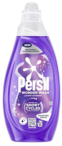 Persil Wonder Wash Liquid Detergent Featuring Dazzling White Technology Maintains and Brightens White Clothes 1.485 L (55 Washes)