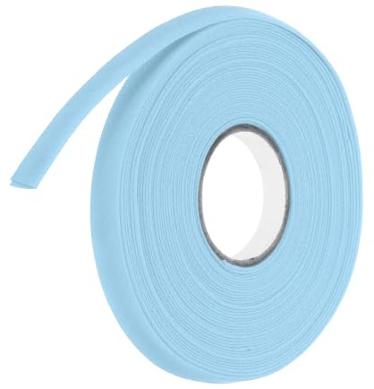 QUARKZMAN 2/5 Pulgada Cinta Al Sesgo Doble Plegada De Poliéster Cinta Al Sesgo Continua A Granel Para Coser, Costurar, Acuchetar, Hacer Dobladillos (Azul Claro 10 Yardas)