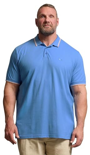 BadRhino Big & Tall Light Blue Tipped Polo Shirt - Men's - Plus Size Curve