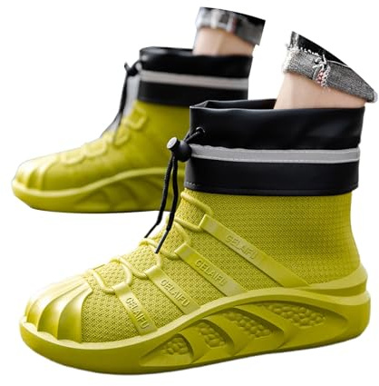 2026 - Botas térmicas de invierno para hombre, zapatos de trabajo para senderismo, suela de lengüeta hasta la rodilla, de gamuza, clima frío, caminata por la ciudad, agarre ligero, Green, 41 1/3 EU