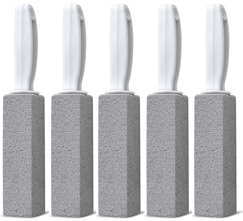 Emycool Pumice Stone Toilet Bowl Cleaner, 5 Pack Toilet Pumice Stone with Handle for Toilet Cleaning, Bathtubs, Sinks, Swimming Pools, Grills