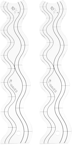Hemobllo Lot De 2 Règles De Couture Courbes Ondulées Transparentes En Acrylique Gabarits De Courtepointe Pour Machine À Coudre Domestique Outils De Patchwork Et Matelassage Précis