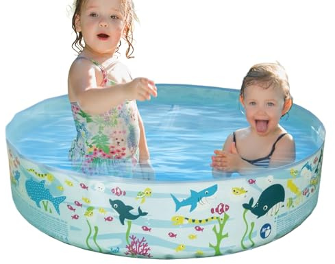Petite Piscine pour - Taille 120x25cm, Jouet Design Animal, Maison De Jeux avec Côtés Durs | Jouer Arrière-Cour Vacances Bassin Patio Paddle Activités De Natation Jardin Amusant d'eau