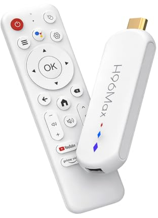 Plyisty Android 14 TV Box 4K Streaming Media Player 2GB RAM 16GB ROM Dual Band 2.4G/5G WiFi Röstfjärrkontroll HDR Bärbar Mini Smart TV Stick för Hemresor