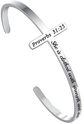M MOOHAM Nurses Week Gifts - Confirmation Gifts Christian Cross Bracelets for Women, Religious Bible Verse Mantra Jewelry, Inspirational Bracelet for Women Teen Girls Daughter Nurse