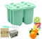 Large Ice Lolly Moulds with Sticks, 6 Pieces Silicone Popsicle Molds, Homemade DIY Ice Pop Maker Reusable Easy Remove Lolly Moulds for Kids Frozen Popsicle(Green)