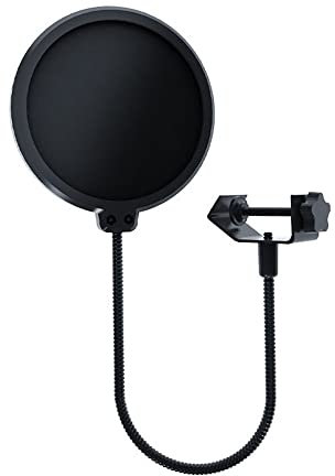 ZSLJSWDZ Micrófono Pop Filter, Filtro anti-pop para micrófono , Flexible Filtro Antiviento , Professional Micrófono Pop Pantallas antiviento de clip de cuello de cisne de 360 grados