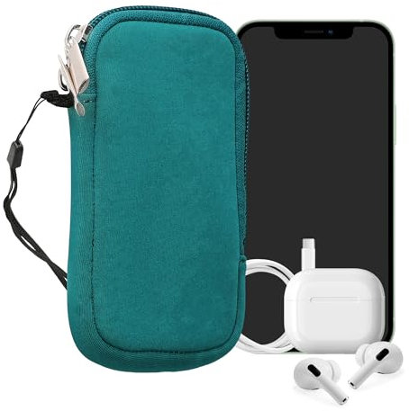 kwmobile Handytasche für Smartphones XS - 3,5/4 - Neopren Handy Hülle Petrol - Handy Tasche 12,5 x 6,5 cm Innenmaße