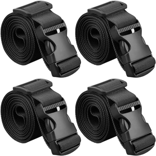 MAGARROW 40 Long Utility Luggage Straps with Buckle Adjustable (Black (4-Pack), 1.5 Wide - 40 Long)